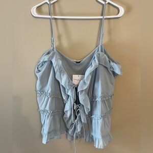 American Eagle Outfitters Sky Blue Ruffle Camisole